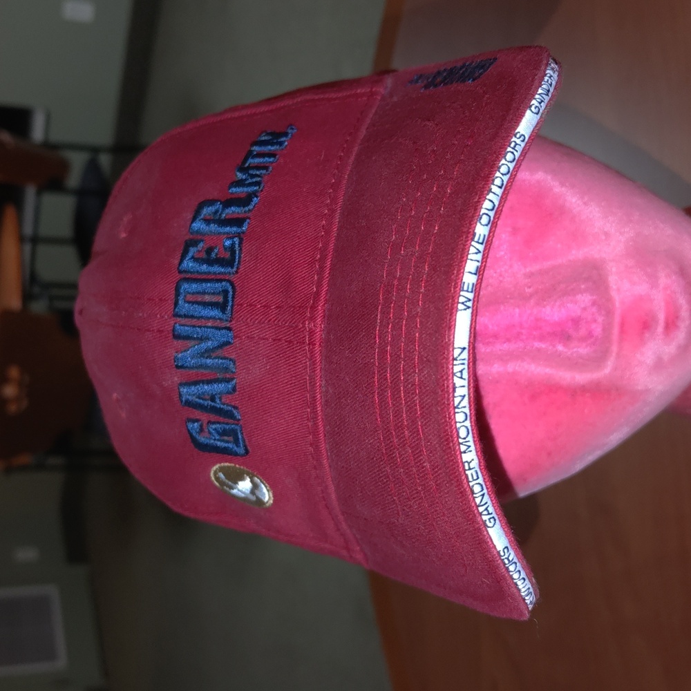 Gander Mountain Embroidered Logo Red Strap-on Cap Hat